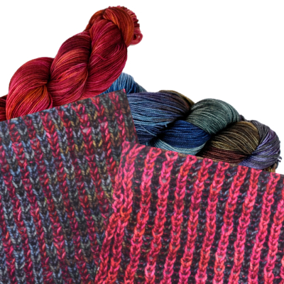 Colorway Pairing: 013 Wales – Welsh Slate with 121 Rubbing Elbows