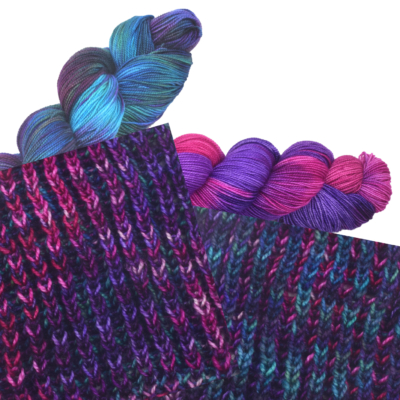 Colorway Pairing: 033 Morning Glories with 179 When I Close My Eyes